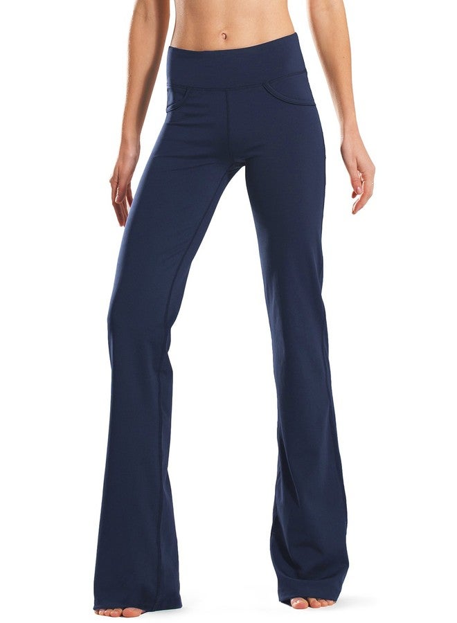 Safort 28" 30" 32" 34" Inseam Regular Tall Bootcut Yoga Pants, 4 Pockets, UPF50+, Blue, S - Image 1
